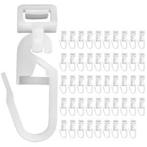 BODYA 50 pi&egrave;ces de crochets &agrave; rideau, remplacement pour Volvo Man Iveco, barre arri&egrave;re, camion, DAF106, coulisseau, patin, blanc (BODYA, neuf)