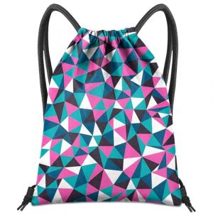 BHAHB Sac &agrave; dos &eacute;tanche avec Cordons de Serrage&zwnj;, Pour Sport, Plage, Piscine & Voyage, Style Mignon pour homme et femme (Z8-Geometry) (Yosadol, neuf)