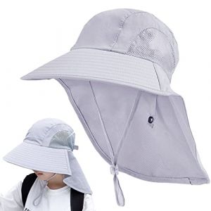 Enfants Chapeau de Soleil avec Large Bord 5-13 ans Fille Gar&ccedil;on Chapeau de Cou Protection Anti-UV Chapeau Bonnet UPF50+ Et&eacute; Casquette de Visi&egrave;re Respirant S&eacute;chage Rapide Chapeau de Plage Cyclisme (CYS-Direct, neuf)