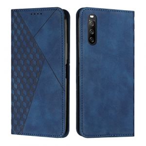 KOUYI Coque pour Sony Xperia 10 V 2023, Premium Flip Housse &Eacute;tui Protection Rabat Clapet Portefeuille Phone Cover Magn&eacute;tique [Porte Cartes] Antichoc B&eacute;quille Cover (Bleu) (Kouyi EU Store, neuf)