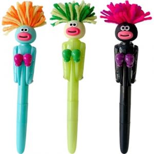 Lpitoy Lot De 3 Stylos De Boxe Amusants, Stylos &Agrave; Bille Amusants Poilus, Stylos De D&eacute;compression Interactifs De Dessin Anim&eacute;, Papeterie Scolaire De Bureau (TheGreatWall Trad, neuf)