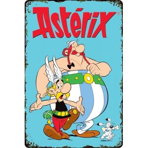 LUCKYLINDE Plaque en t&ocirc;le r&eacute;tro ASTERIX et OBELIX, s&eacute;rie culte de bande dessin&eacute;e fran&ccedil;aise, 14 x 20 cm (Ast&eacute;rix & Ob&eacute;lix) (LuckyLinde, neuf)