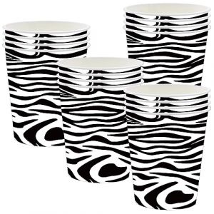 Lot De 16 Gobelets En Papier Imprimé Zèbre Pour Fête D'Animaux De Safari Dans La Jungle, Ensemble De Décorations De Table Pour Enfants, Fournitures De Fête Pour Reptiles De Safari Dans La Jungle (Official flagship store of bubble fish, neuf)