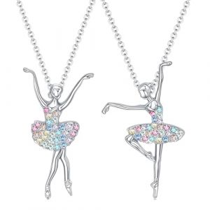 Collier avec pendentif ballerine danseuse danseuse et ballet, 3pcs, Filles Zircon Charme Surprise Danse Ballerine Cadeau de bijoux, Cadeau Professeur Danse Parfait pour Halloween et Cours de Danse (EUROEDI SPEDITION, neuf)