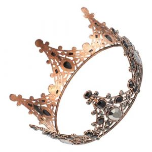 UKCOCO Couronne de Mari&eacute;e Vintage en Alliage Rouge Cuivre, Coiffe de Mariage &Eacute;l&eacute;gante avec Pierres Brillantes, Accessoire C&eacute;r&eacute;monie Femme L&eacute;ger et Solide, Bijou T&ecirc;te pour F&ecirc;tes et Bals (Fruitscher, neuf)