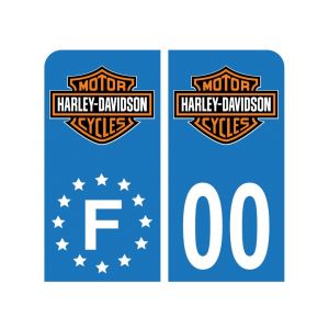 Pack Moto Autocollant Stickers Plaque d'immatriculation Premium Harley Davidson - Numéro Personnalisé (Digital Sticker, neuf)