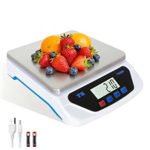 30KG Grande balance de cuisine numérique, Balance nutrition et calories, 6 unités affichage LCD, balance comptage en acier inoxydable pour la cuisine, la pâtisserie, le pain et la viande avec adaptate (HXLHOME, neuf)
