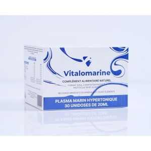 Plasma Marin 100% Naturel Hypertonique - 750 ml - Bouteille en Verre Bleue Cobalt - Capté dans le parc naturel de Cabo de Gata, Almería (Mer d'Alboran) Eau de mer - VitalOmarine (750 ml) (VitalÔmarine, neuf)