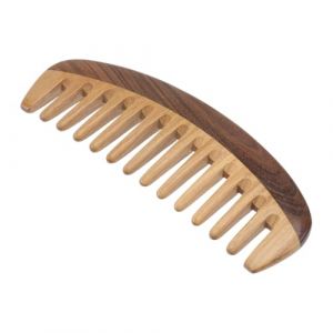 Ipetboom 1pièce Peigne De Massage Bois De Sandale Verte à Large Dents Peigne Massant Pour Confort Chevelu Bois Naturel (hikarish, neuf)