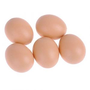 SHUZHENG Lot de 5 œufs de poule marron réalistes, œufs de poule artificiels en plastique, peinture et œufs réalistes, pour travaux manuels, imitation œufs factices, faux œufs (Lu Xiangrong, neuf)