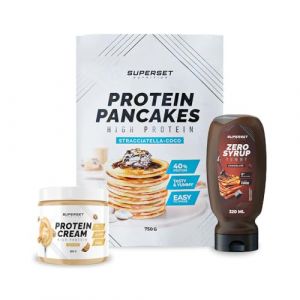 Superset Nutrition | Pack Petit-d&eacute;j &ndash; Pancakes - Protein Cream White Chocolate + Zero Syrup Chocolate | Les must-have du petit-d&eacute;jeuner ! (FITADIUM, neuf)