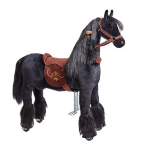 Ponnie - Ebony, Cheval d'équitation pour Enfants, 5-12 Ans, M, Cheval mécanique sur roulettes, adapté aux Enfants à partir de 5 Ans (PONNIE, neuf)