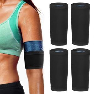 DIFLAX 2 Paires Brassards de Sudation Anti-Transpiration pour Bras de Sauna Manchons Fitness et Réglables pour Homme et Femme pour Fitness Sauna Minceur Fitness Jogging Yoga (Noir, L/XL) (SVF TUNDER PRICE, neuf)