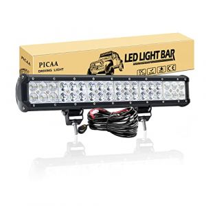PICAA Led Barre Lumineuse 45cm 108W 17 pouces Rampe a led barre de led avec de cablage Combo Faisceau de Spot D'inondation 12V 24V hors route Voiture V&eacute;hicules 4x4 SUV ATV Camion Tracteur (BEISHUO-UK, neuf)