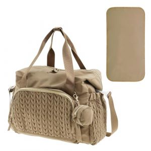 VAVPUP Sac &agrave; langer robuste pour enfants, sac &agrave; langer polyvalent pour les d&eacute;placements, sac portable avec housse &agrave; t&eacute;tine, sac d'h&ocirc;pital pour b&eacute;b&eacute; facile &agrave; nettoyer, kaki (WUHUANM, neuf)