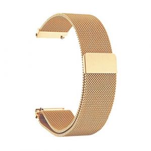 BaiJ Bracelet de Montre Magn&eacute;tique, Fermoir Bracelet R&eacute;glable en Acier Inoxydable Metal pour Huawei Watch Daniel Wellington iWatch Montres Homme et Femme, 20mm Or (BaiJ, neuf)