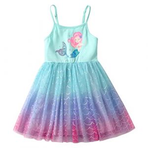 VIKITA Robe Fille Princesse Partie Casual Enfants Tulle Robe d'été sans Manche SH2303 6-7 Ans (VIKITA FACTORY STORE EUROPE, neuf)