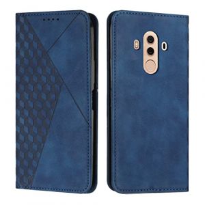 KOUYI Coque pour Huawei Mate 10 Pro, Premium Flip Housse &Eacute;tui Protection Rabat Clapet Portefeuille Phone Cover Magn&eacute;tique [Porte Cartes] Antichoc B&eacute;quille Cover (Bleu) (LiHondar, neuf)