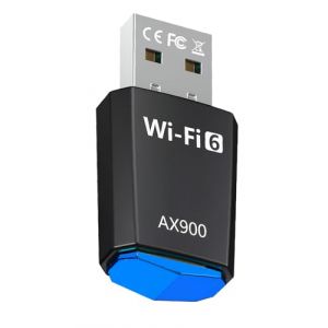 Hemlosk AX900 Clé USB WiFi 6 pour PC, Adaptateur USB Double Bande 600 Mbps 5 GHz + 286 Mbps 2,4 GHz, Dongle WiFi Puissant pour Desktop/Laptop, MU-MIMO OFDMA, Plug & Play, Compatible Windows 11/10/7 (ZhangLiangXu, neuf)