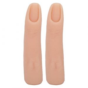 2pcs Doigts de Pratique en Silicone Main, Doigt de Formation des Ongles Pliable Modèle de Doigt de Pratique en Silicone Flexible Doigt de Formation des Ongles en Silicone pour Ongles(Couleur de peau) (Cimenn, neuf)