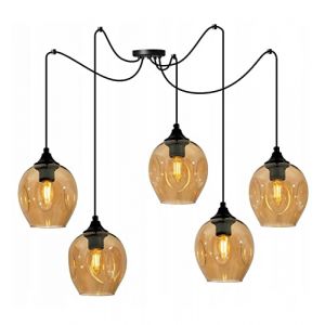 Light-Home Prage Spider Abat Jour Suspension Luminaire Lustre Araignée - Moderne Abat Jour Plafond - Verre - À 5 Lumières - Miel (Light-home, neuf)