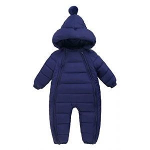 Maeau Combinaison Pilote B&eacute;b&eacute; 12-18 Mois &agrave; Capuche - Barboteuse de Neige Doudoune Gar&ccedil;on Fille Manteau Automne Hiver Snowsuit Bleu Marine (YOUXINGEU (Livraison sous 5 &agrave; 12 jours）, neuf)