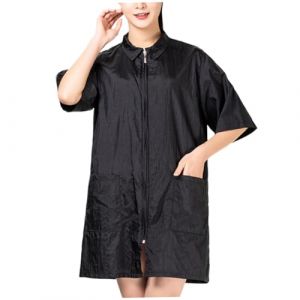 MOTHNUR Blouse de Coiffure Imperm&eacute;able et Respirante pour Travail Blouse Barbier avec Poches V&ecirc;tement Professionnel pour Salon et Usage Domestique Noir (Huajiay, neuf)