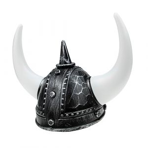 Healvian chapeau de corne de viking décor viking faire la fête casque hommes casque en corne de bœuf chapeaux pour adultes Plastique (Le Sengyu, neuf)