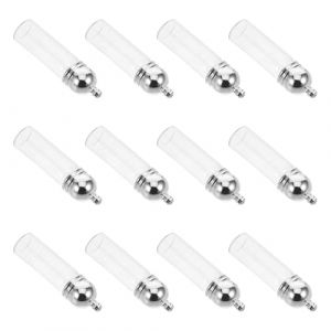 TOPBATHY 12pi&egrave;ces Pendentif Flacon &agrave; Souhaits Verre Transparent Porte-huiles Essentielles Collier Pendentif pour Flacons de Parfum Vides avec Trou de Suspension (Parham Ring, neuf)