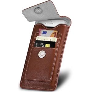 ONEFLOW Zeal &Eacute;tui de protection en cuir v&eacute;g&eacute;talien avec compartiment pour cartes et clip de ceinture Compatible avec Samsung Galaxy S24 Plus Marron (hulle24 GmbH &ndash; Sp&eacute;cialiste accessoires, neuf)