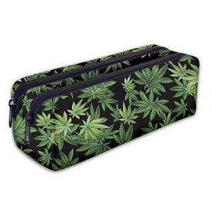 Trousse scolaire 2 compartiments Sac a Crayon Trousse de toilette Trousse Plumier Organisateur Cannabis [107] (ferocity-shop, neuf)