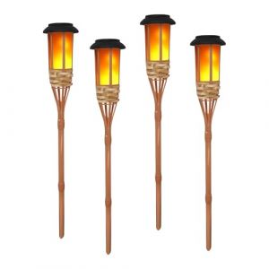 Lampe Solaire Exterieur,4PCS 60cm de Hauteur LED Flamme Saute Lampe Solaire Jardin Featuring Effet de Flamme Réaliste,IP65 Torche Solaire étanche pour l'extérieur,Chemin,Jardin,éclairage de la Pelouse (EUGULTD, neuf)