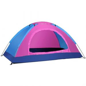 Tente de camping ultralégère pour 2 à 3 personnes en polyuréthane imperméable 3000 mm, tissu Oxford imperméable, pour randonnée, (1 personne, rose) (Kingmaller, neuf)