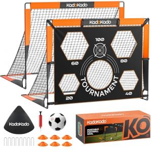 But de Football, KADOKADO Set de 2 But de Foot Enfant pour Enfants 4 en 1 - Cage de Foot Enfant Exterieur avec Sac de Transport 120 * 90 * 90cm Cages et Mini Buts Id&eacute;al pour Le Jardin 210DP (JIRAN DIRECT, neuf)