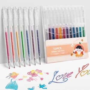 Stylo Gel Paillette,12 Stylos Stylo Paillette,EooUooIP Stylos à Bille à Encre Gel, avec Encre à Séchage Papide 1,0 MM,Ensemble de Stylos Gel Rétractables,pour Livres à Colorier, Scrapbooking, Journal (Onmimy-EU Direct, neuf)