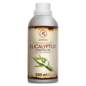 Huile Essentielle d'Eucalyptus 500 ml - Eucalyptus Globulus - pour Diffuseur et Lampe Aroma - le Savon et les Bougies - Huile de Sauna - Parfums d'Int&eacute;rieur - Ar&ocirc;me frais - Aromath&eacute;rapie (AROMATIKA trust the power of nature, neuf)