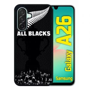 G&eacute;n&eacute;rique Coque pour Galaxy a26 5g - Nouvelle zelande Rugby - Silicone - Noir (topshirt, neuf)