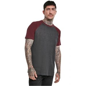 Urban Classics T-Shirt Raglan Contrast Homme T-Shirt Manches Courtes Anthracite/Bourgogne M (E.M.P., neuf)