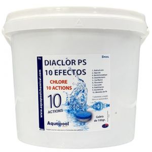 Chlore Multi 10 Actions Piscine - Traitement Tout-en-Un 10 Actions/Galets de Chlore stabilisé : Désinfectant, Algicide, Stabilisant, Clarifiant, Floculant… - Entretien Piscine (1KG/5KG) (5KG) (Js DistriWeb, neuf)