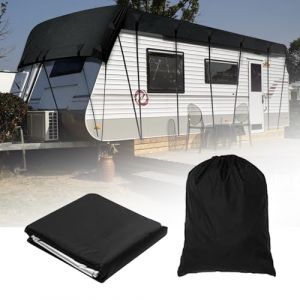 YWNYT Housse de toit imperm&eacute;able pour camping-car et caravane, b&acirc;che de protection sup&eacute;rieure pour camping-car en tissu Oxford 210D respirant, protection contre le gel et les UV (6,5m x 3m) (captaintowl, neuf)