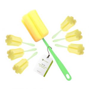 Gadget-Hero Lot de 6 brosses de nettoyage pour biberons – Éponge à vaisselle pour verres – Nettoyeur de bouteilles anti-rayures avec long manche – Éponge pour biberons – Nettoyant pour biberons (Gadget~Hero, neuf)