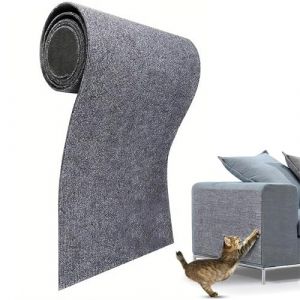 UIEXAY Griffoir Chat Canap&eacute;, Protection Canape Chat Tapis, Griffoir Pour, Facile &Agrave; Couper, Meubles, Murs, Sisal Et Moquette, Diy Protege Canape Griffe 100X30Cm Gris Clair 4Mm D'&Eacute;paisseur (Behaodian Store, neuf)