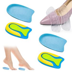 QOWUXHZ 2 Paires Talonnette Tendon D'Achille Et 1 Paire Protections De Talon Talonnettes Gel Talon Coussin Doux Talonette Tendon D'Achille En Silicone Semelle Sur&eacute;lev&eacute;e Pour Soulage Douleurs Pieds (QOW STORE, neuf)