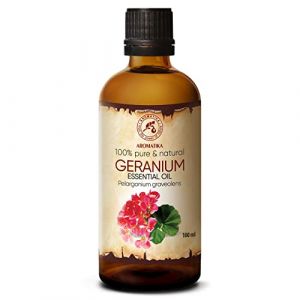Huile Essentielle de G&eacute;ranium 100ml - Pelargonium Graveolens - Aromath&eacute;rapie - Pur de G&eacute;ranium Bourbon de Madagascar pour Humidificateur - Diffuseurs d'Huile - Soins du Corps pour les Femmes (AROMATIKA trust the power of nature, neuf)