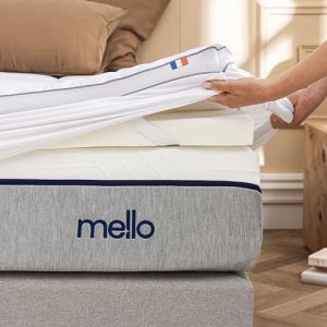 Surmatelas 160 x 200 - Mello, Duo 8cm M&eacute;moire de Forme, Qualit&eacute; H&ocirc;tellerie, Housse Coton matelass&eacute;e Lavable, Confort Moelleux et Respirant, Haute densit&eacute;, Fabriqu&eacute; en France (VISCOSOFT, neuf)