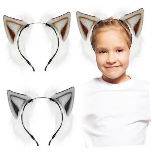 FOMIYES 2 Pièces Bandeau Cerceau De Cheveux D'oreille D'animal Oreille De Chat En Peluche Costume D'oreille D'animal Oreilles D'animaux En Peluche Thème Animalier Oreilles De Loup En Tissu (Family&Personal, neuf)
