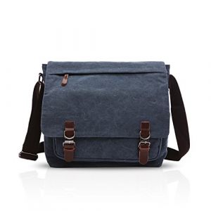 FANDARE Unisexe Sac &agrave; Bandouli&egrave;re Toile Sac d'&eacute;paule Mallette Homme Femme Sac de Messager pour 14 Pouce Laptop Sac de Facteur Crossbody Bag Grande Capacit&eacute; pour Travail Fac Voyage Sport Business (BEWMER S.R.L., neuf)