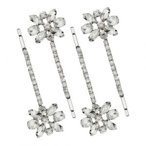 Mikikit 2paires &Eacute;pingle Cheveux Mariage Strass Fleur Accessoires Cheveux Femmes Filles Pinces Mari&eacute;e Strass &Eacute;pingle Mariage Fleur (Famidago, neuf)
