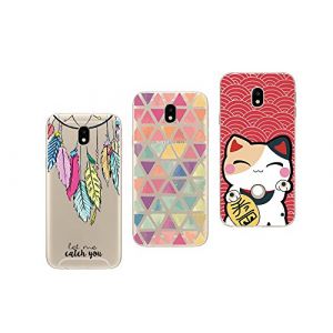 NOVAGO Pack de 3 Coques compatibles avec Samsung Galaxy J3 2017 J330 en Gel Souple et r&eacute;sistante Anti Choc avec Impression de qualit&eacute; (3 Coques, Multicolore 12) (NOVAGO-Vendeur PRO fran&ccedil;ais, neuf)
