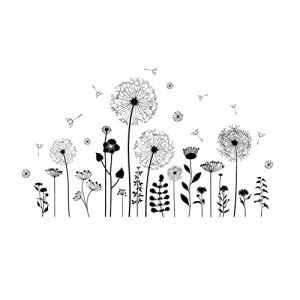 Uposao Stickers Muraux Pissenlit Color&eacute;, Amovible Sticker Mural Papillons Pissenlit Autocollant Mural Fleur Plantes pour Salons Chambres Bureaux Canap&eacute; Fond D&eacute;coration Murale De La Maison (Uposao, neuf)